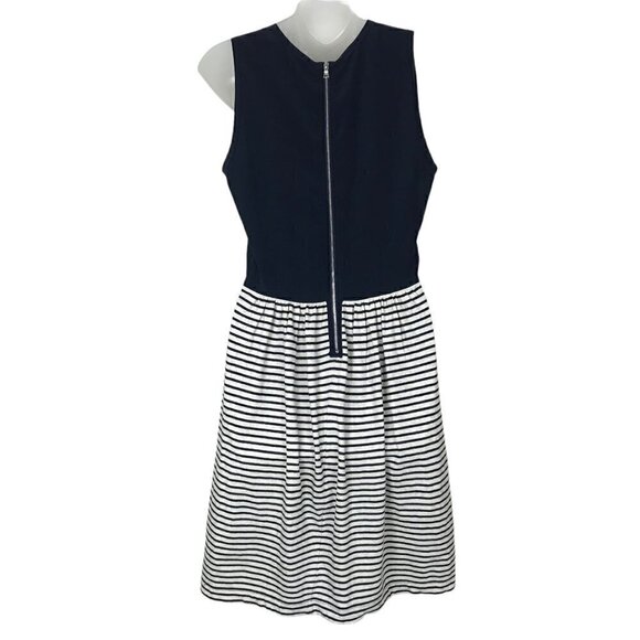 REBECCA Taylor Striped Dress Navy With Pockets Size M - Picture 5 of 7
